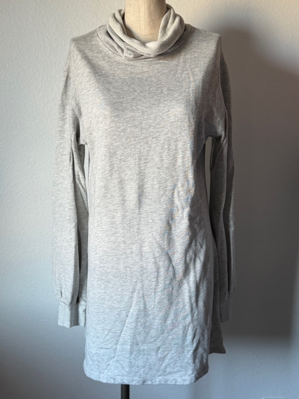David Lerner Studio Collection Gray Turtleneck Midi Dress